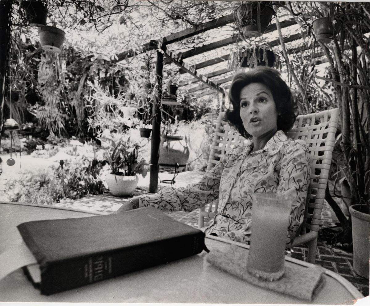 Orange juice, a Bible and Anita Bryant at her Miami Beach home on April 25, 1977.
