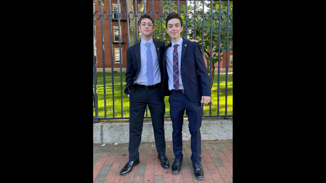 Avi Schiffmann (left) and Marco Burstein (right) at Harvard.