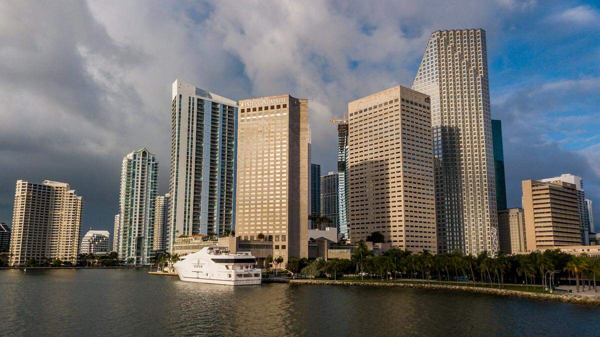 Aerial view of downtown Miami on Monday, May 10, 2021.
