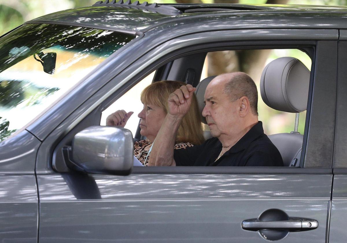 The view from the pew has been replaced by parking lot services at St. Benedict’s Episcopal Church in Plantation. The service in the time of COVID-19 is carried over the car radio.