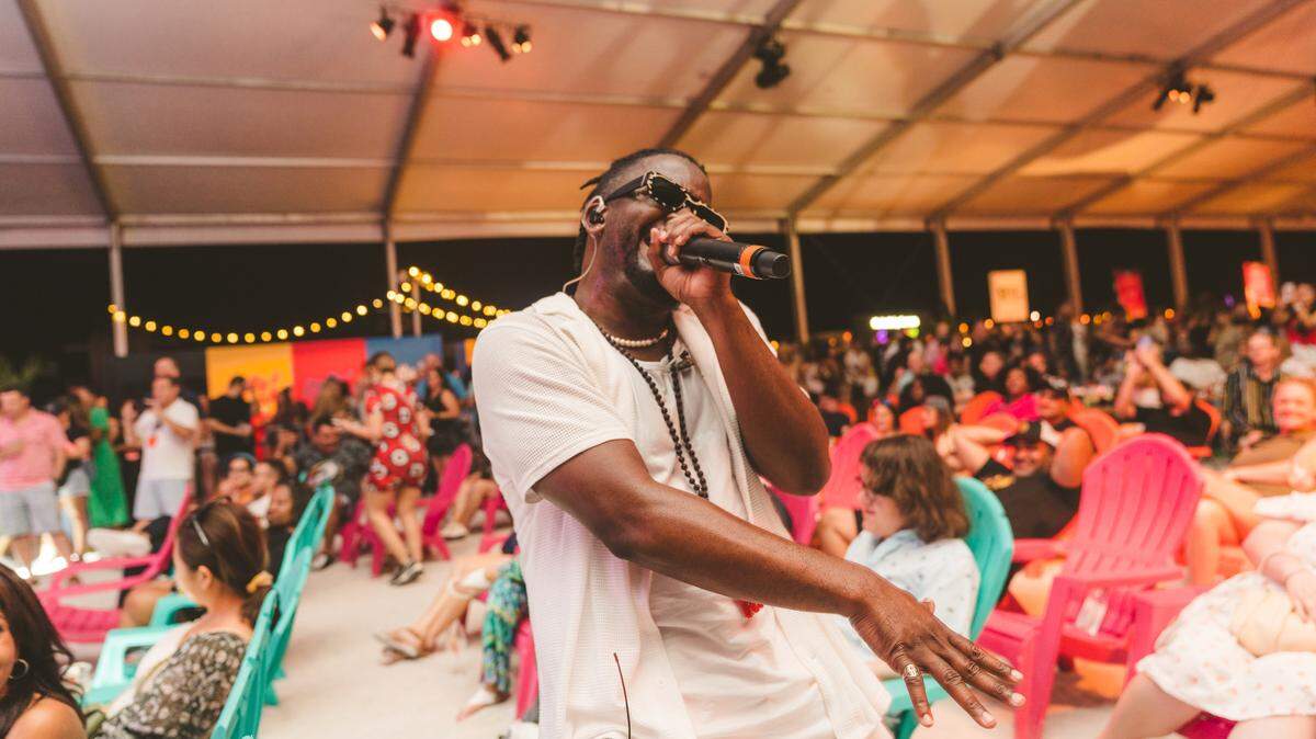 A performer sings at Tacos & Tequila, one of the big-tent events at the South Beach Wine & Food Festival, which runs Feb. 20-23 around Miami-Dade County and draws thousands to more than 100 events.