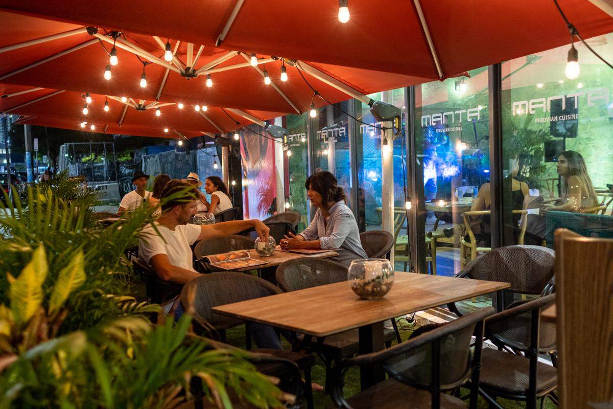 Manta restaurant in Wynwood also has outdoor seating.
