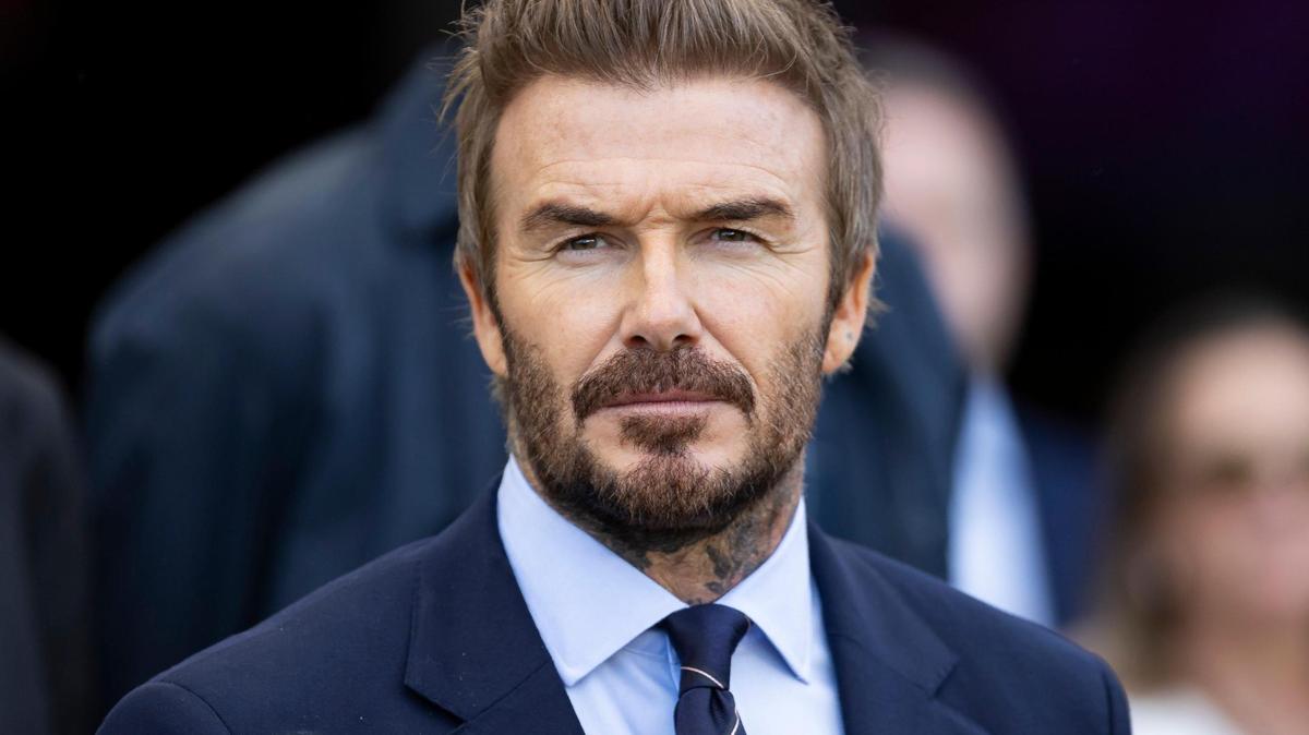 Inter Miami co-owner David Beckham looks on from the sideline before his team plays their MLS match against the New England Revolution at Chase Stadium on Saturday, Oct. 19, 2024, in Fort Lauderdale, Fla.