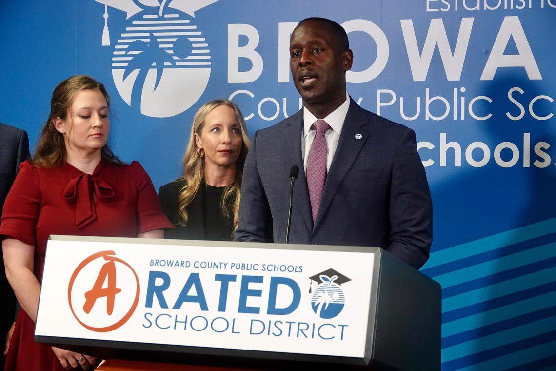 Broward County Schools Superintendent Howard Hepburn speaks during a news conference at the Kathleen C. Wright Administration Center in Fort Lauderdale, Tuesday, Jan. 13, 2026. (Joe Cavaretta/South Florida Sun Sentinel)