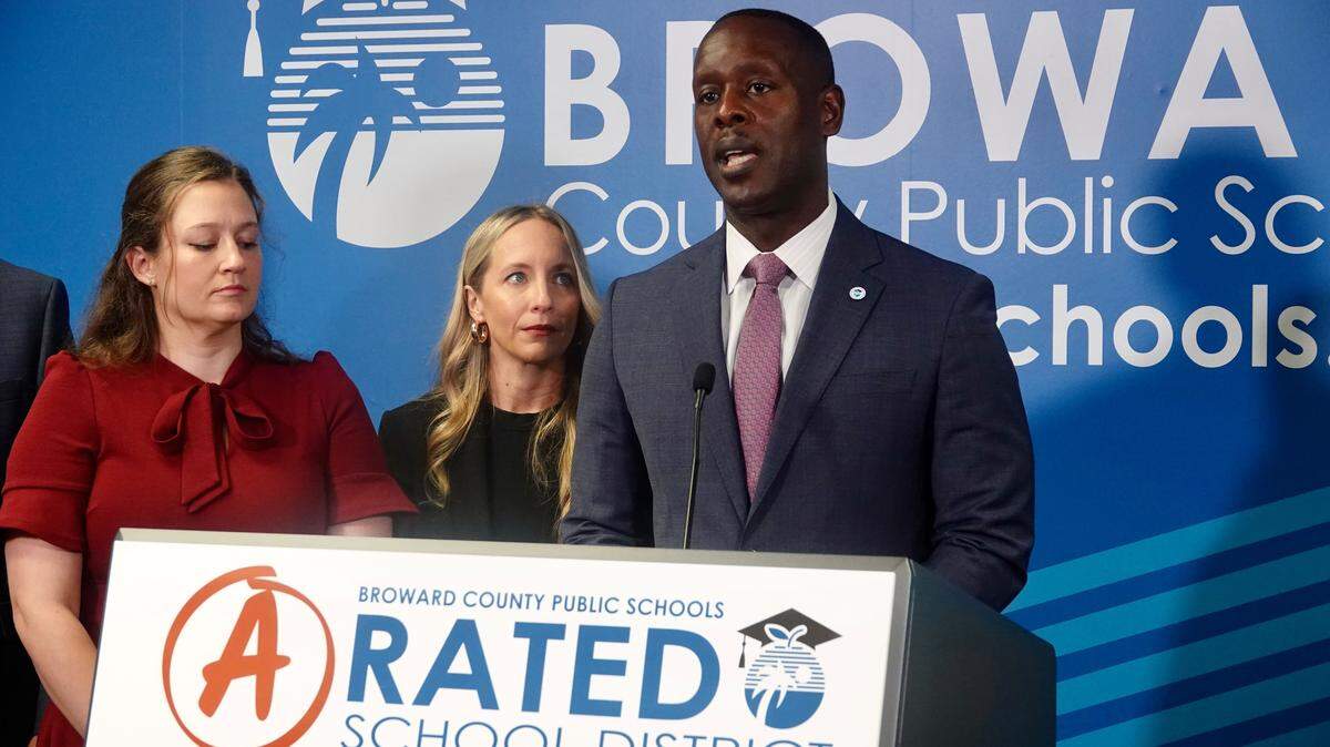 Broward County Schools Superintendent Howard Hepburn speaks during a news conference at the Kathleen C. Wright Administration Center in Fort Lauderdale, Tuesday, Jan. 13, 2026. (Joe Cavaretta/South Florida Sun Sentinel)