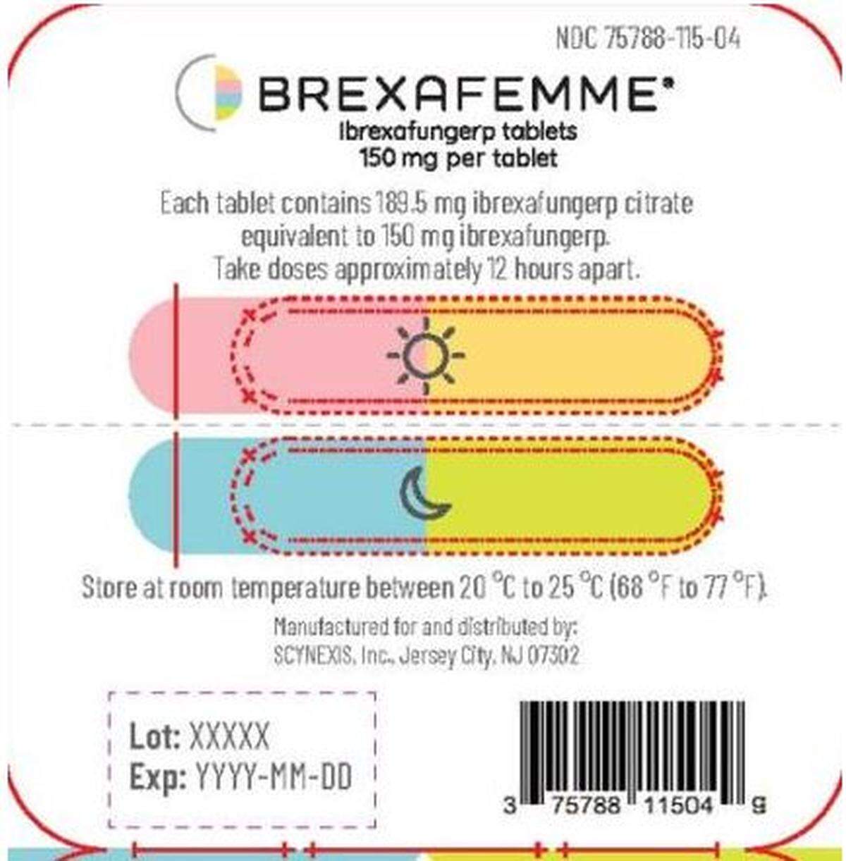 The label for Brexafemme