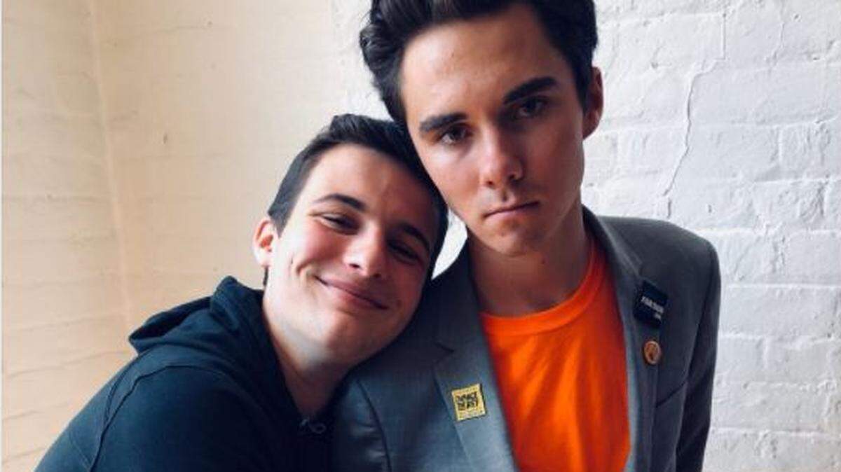 Cameron Kasky, left, tweeted a picture of himself and David Hogg with the caption, "Prom 2018."