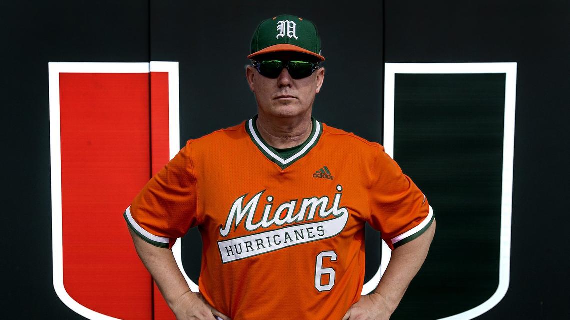 University of Miami head baseball coach Gino DiMare heads into his first season at the helm of the 2019 team at Alex Rodriguez Park at Mark Light Field. He is shown here on Feb. 5, 2019.