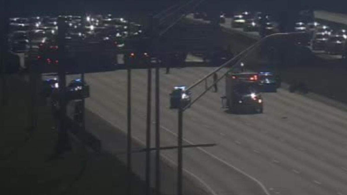 Florida Department of Transportation camera footage showed emergency vehicles blocking the southbound lanes of Interstate-75 near the Miramar Parkway Sunday afternoon, Dec. 28, 2025.