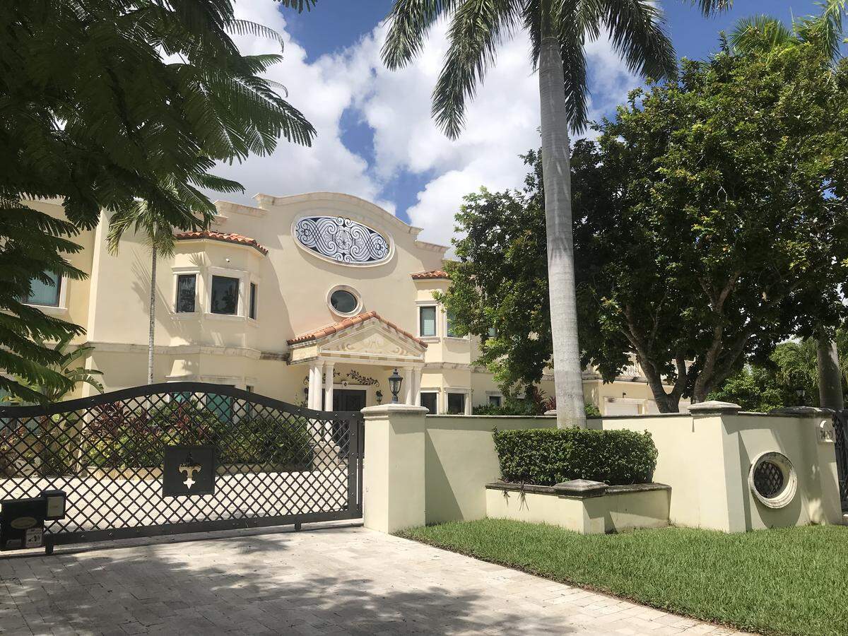 The home at 7400 SW 72nd Ct., where a lender is seeking to foreclose on a $2 million loan obtained by Maria Elvira Salazar and Renzo Maietto.