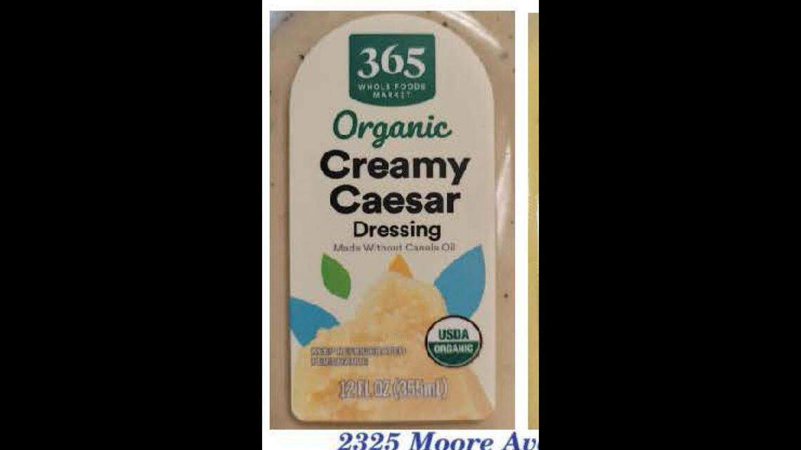 The label to Whole Foods Market 365 Organic Creamy Caesar Dressing