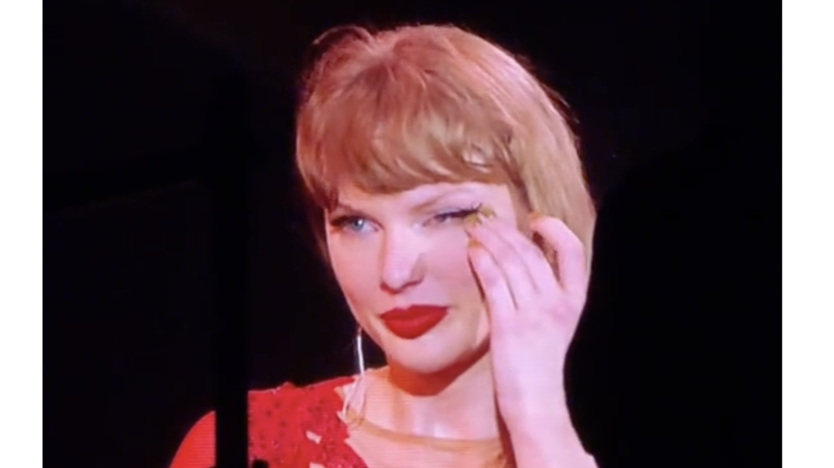 Taylor Swift gets visibly emotional on stage during Toronto tour stop.