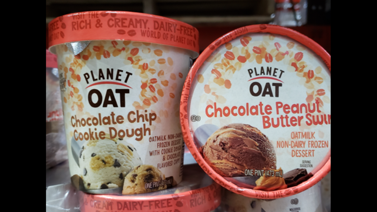 Pintas de Planet Oat Chocolate Chip Cookie Dough y Planet Oat Chocolate Peanut Butter Swirl Non-Dairy Frozen Dessert FDA
