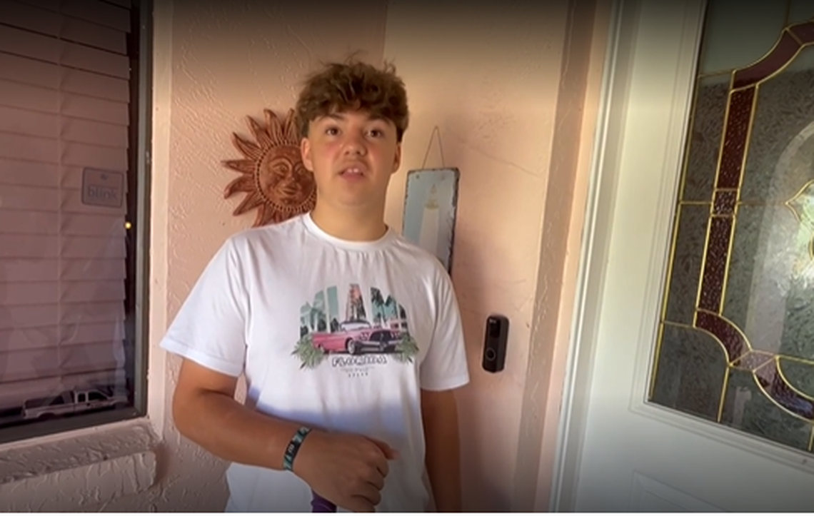 The bicyclist was identified as Gaige Ellis by The Daytona News-Journal. He said the incident scared him.