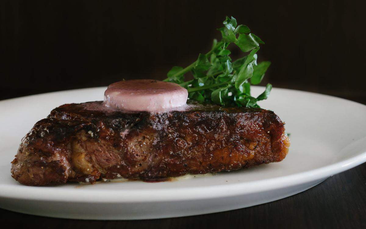 The 45-day-aged New York Strip at Shula’s Steak House