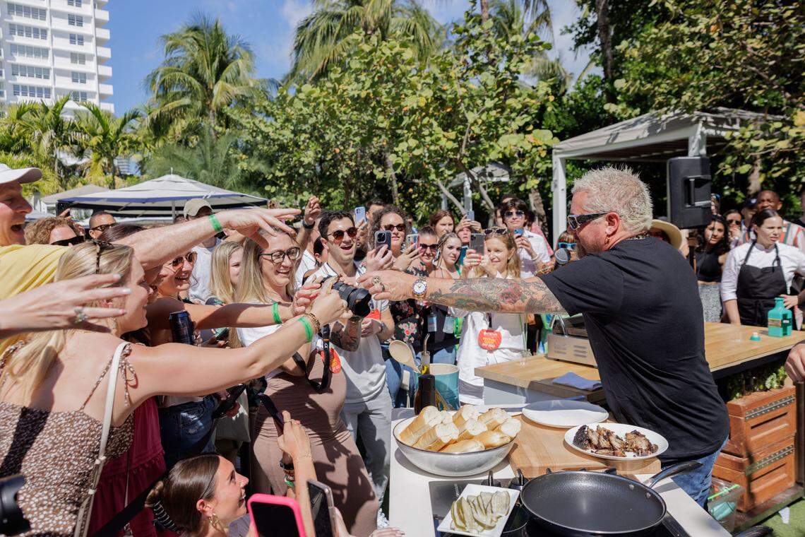 Guy Fieri with fans at last year’s FoodieCon at the South Beach Wine & Food Festival. Traditional chefs are generally eager to meet and work with the short-content creators, says festival founder Lee Schrager.