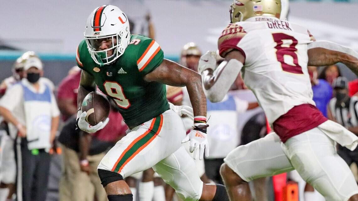 Miami TE Brevin Jordan goes down with injury vs. Clemson, but expects to play vs. Pitt