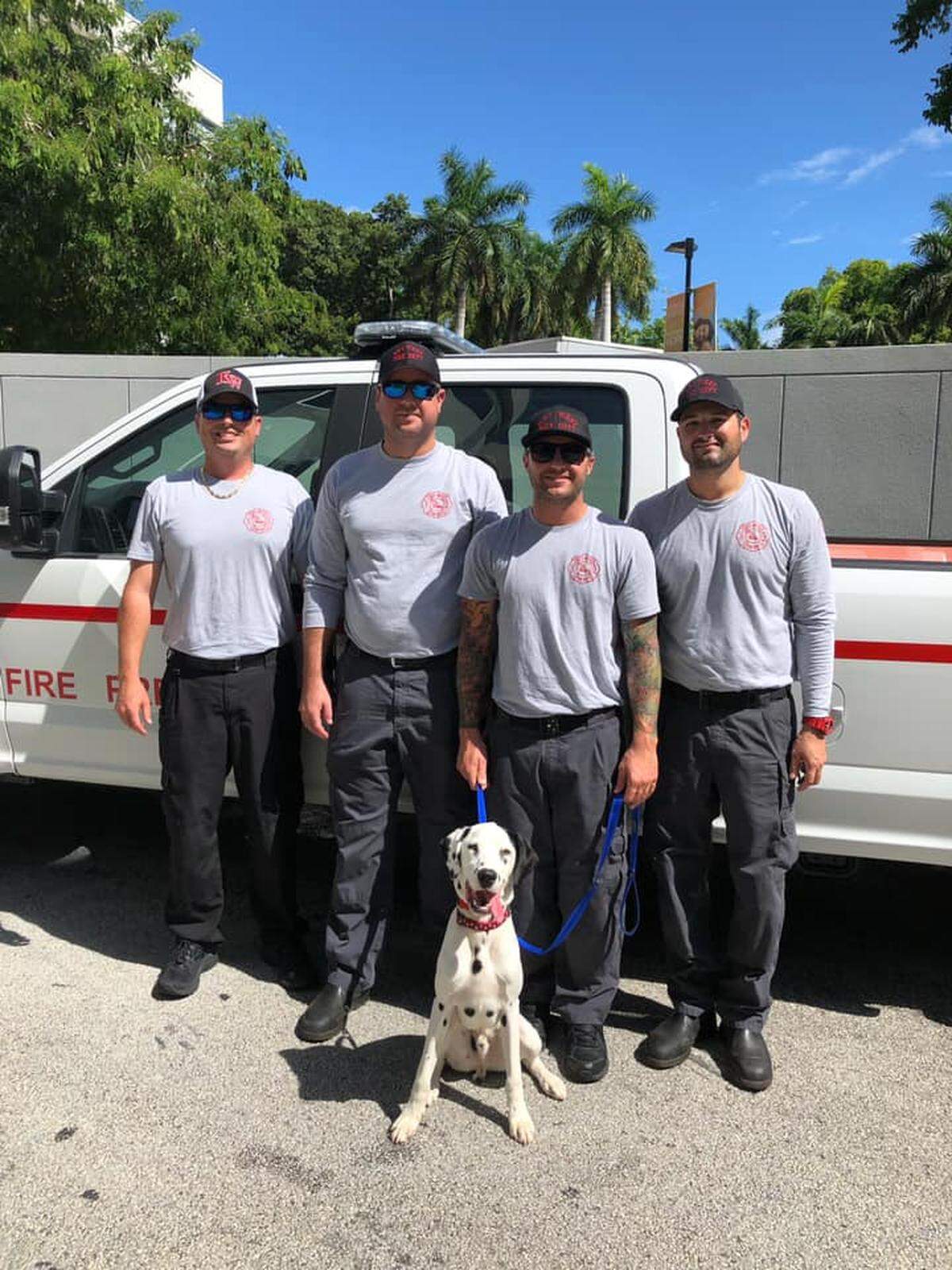 Lucas, a 9-month-old Dalmation, is the newest member of the Key West Firefighters union, Local 1424