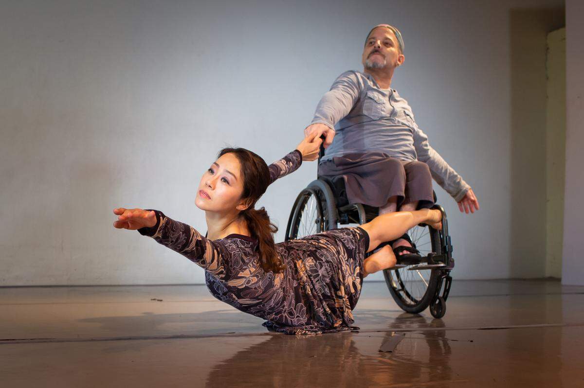 Dancers Sun Young Park and Adam Eckstat of Karen Peterson Dance.