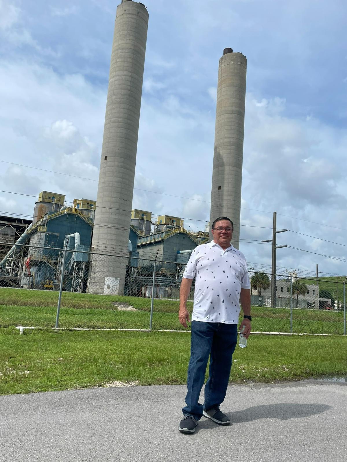 Odel Torres, 66, a retired federal worker who lives about a block from the Covanta facility, joined two county commissioners for a tour of the incinerator grounds on Wednesday, May 31, 2023.