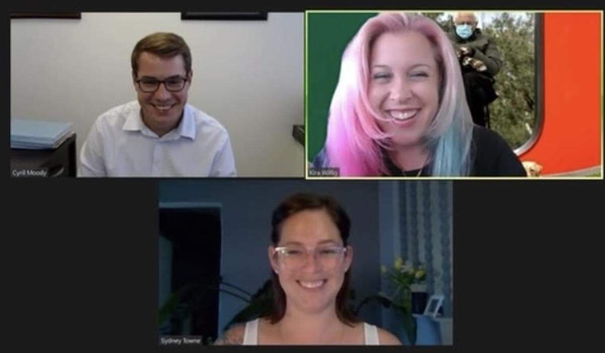Kira Willig lectures during a law class over Zoom at the University of Miami.