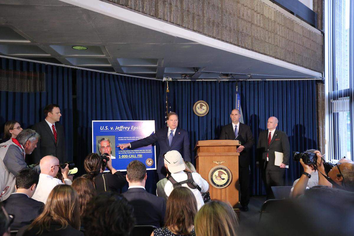 Geoffrey Berman, U.S. attorney for the Southern District of New York, discusses the sex-trafficking charges against multimillionaire Jeffrey Epstein on Monday, July 8, 2019.