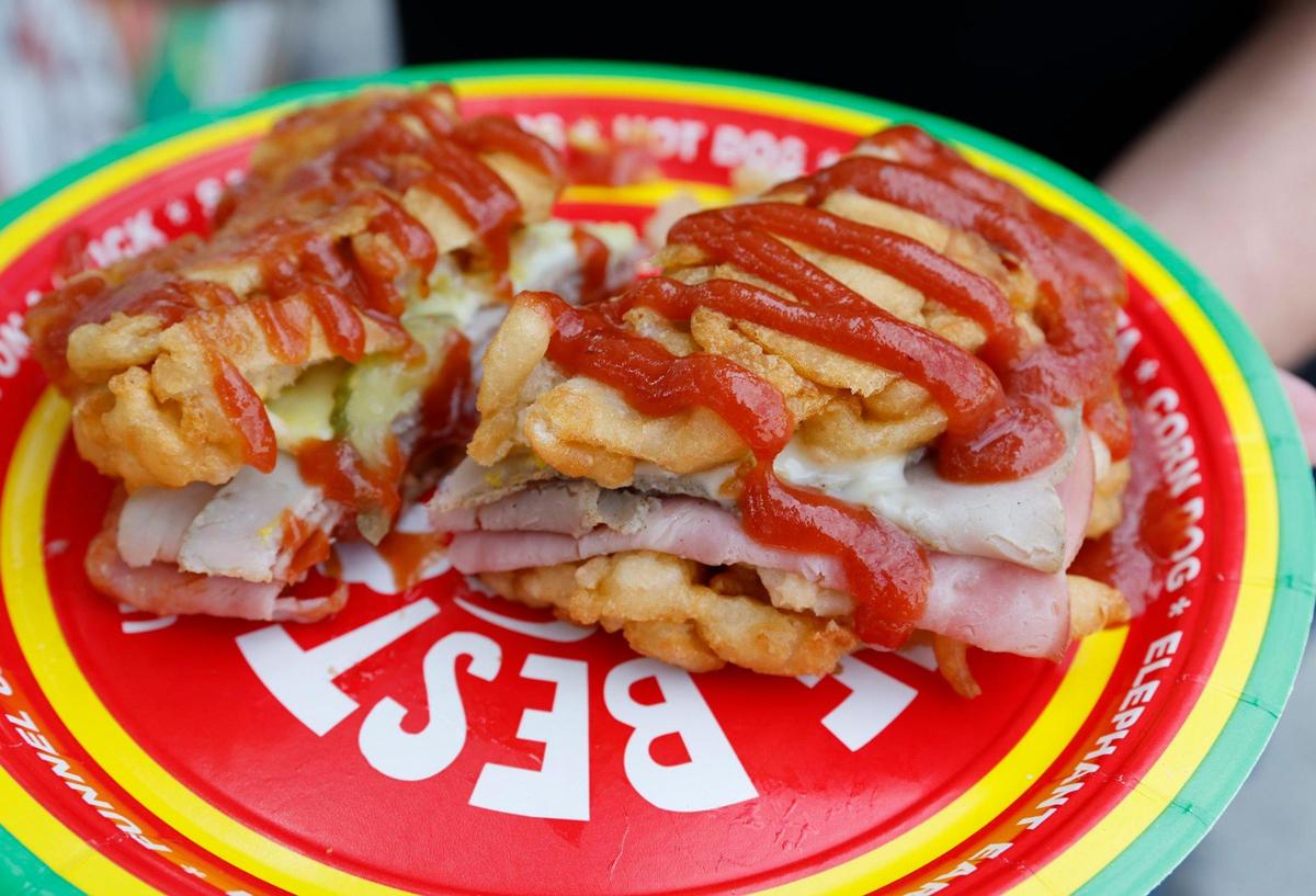 The Miami Cuban Funnel Cake sandwich at the Miami-Dade County Fair & Exposition.