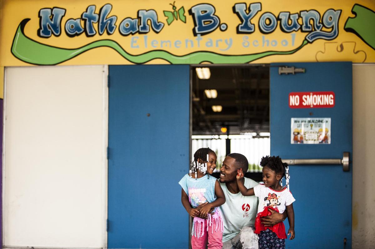 MIAMI, FL -- FRIDAY, JUNE 14, 2019-- Lamott Croom, father of Lyric Croom and Londyn Croom is part of the Fatherhood Task Force of South Florida, an initiative to increase involvement in schools throughout Miami-Dade County by giving fathers and male role models more opportunities with children in their community. (Maria Alejandra Cardona / For the Miami Herald)