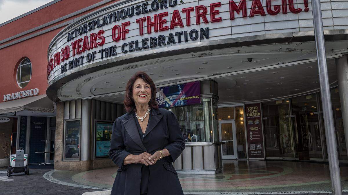Barbara Stein, Director of Actors' Playhouse, posed in front of the Miracle Theatre, in Coral Gables, on Tuesday, September 09, 2025.