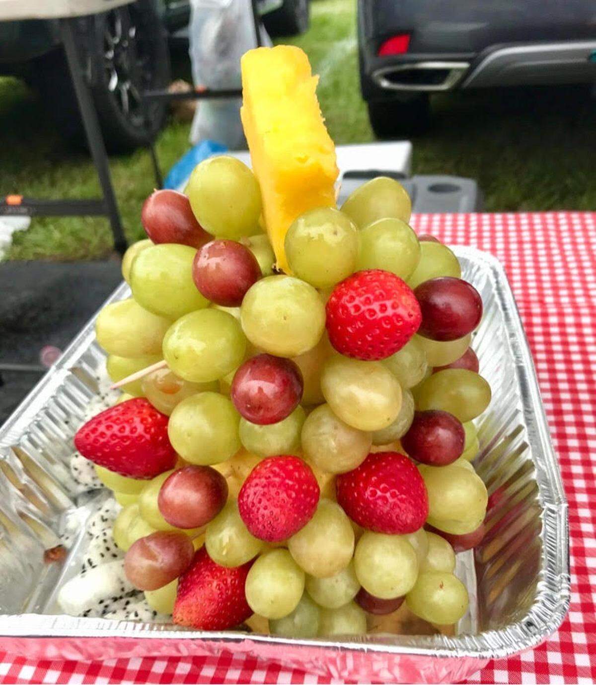 It’s not all burgers. These tailgaters brought some holiday-looking fruit to Hard Rock Stadium for the Miami Dolphins game on Christmas Day.