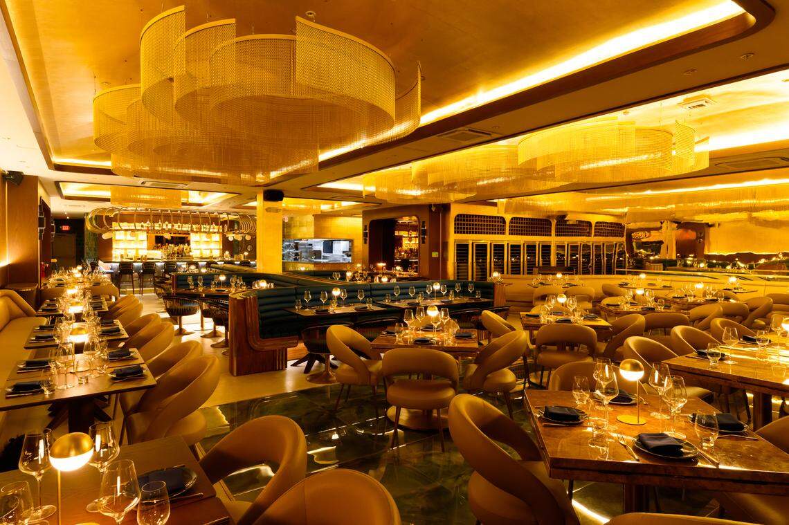 The interior of Oro restaurant in Miami Beach.