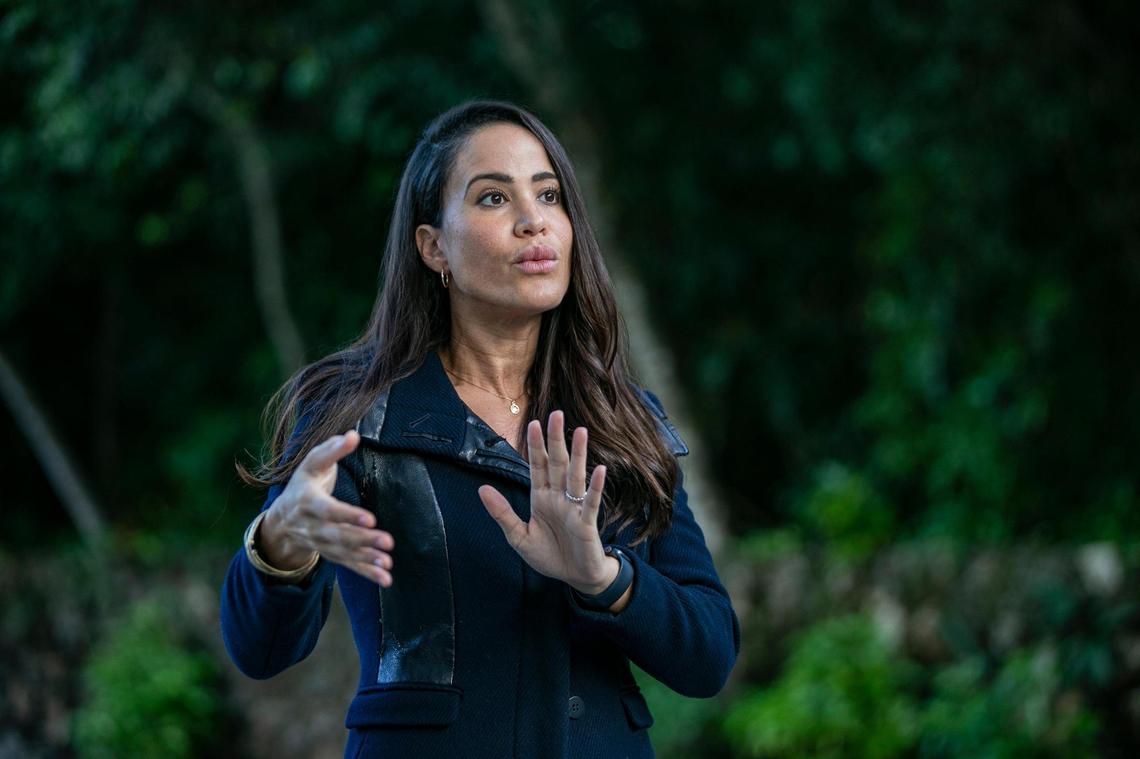 Danielle Cohen Higgins, the newly appointed Miami-Dade County Commissioner for District 8, talks outside of the Deering Estate park in South Dade during an interview with Doug Hanks, on Thursday, December 10, 2020.