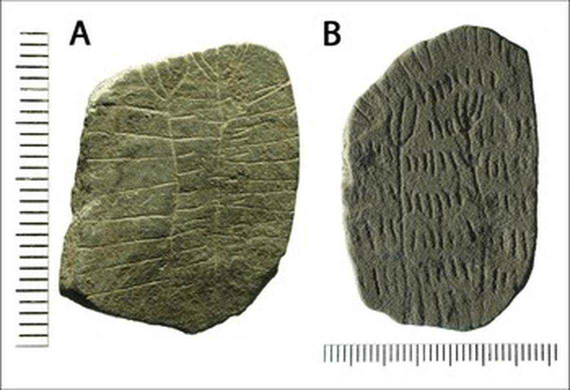 Some stones were decorated with plants, suggesting they were representations of good harvests, researchers said.