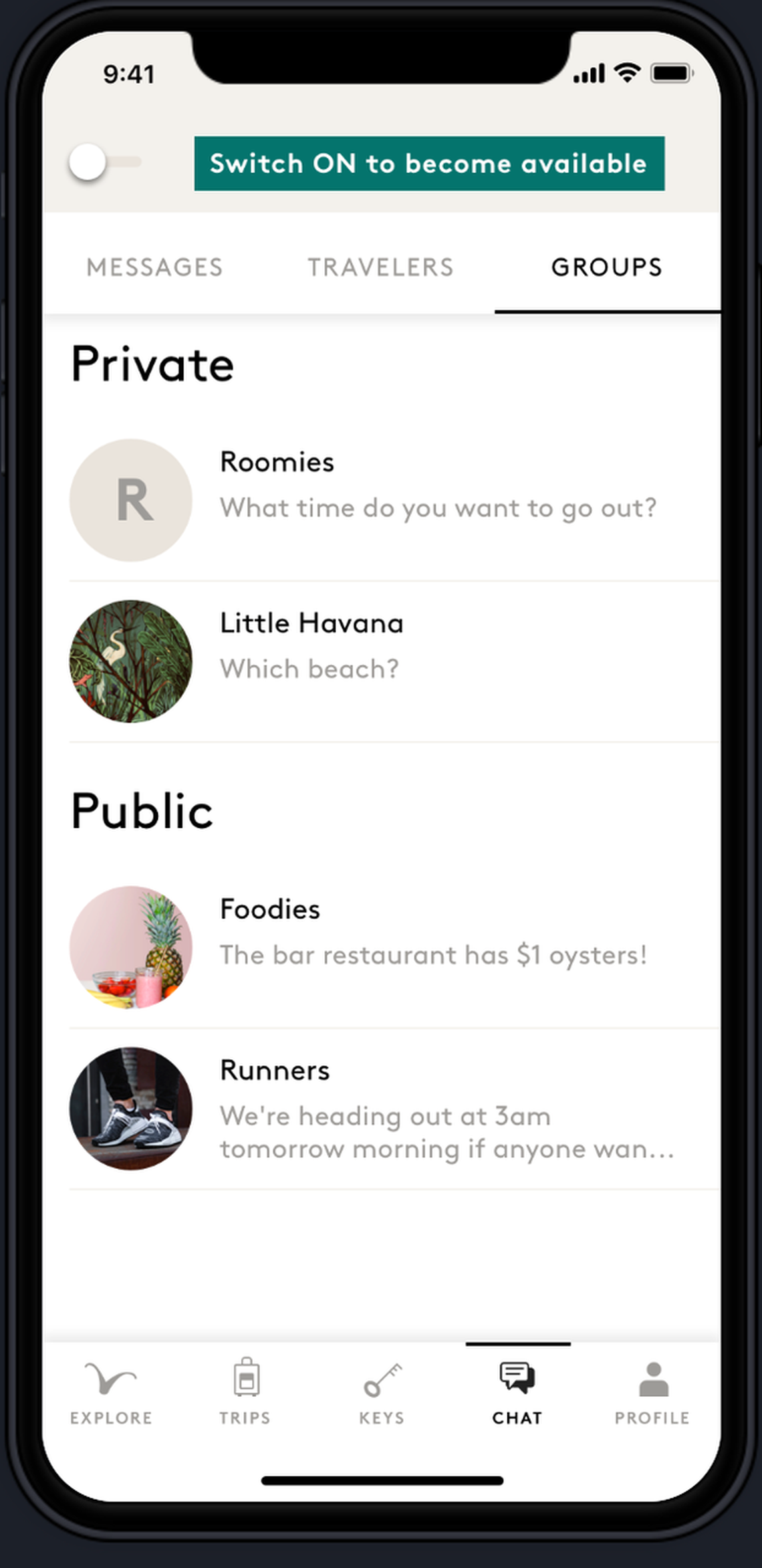Rendering of Life House app for booking, checking in, chatting.