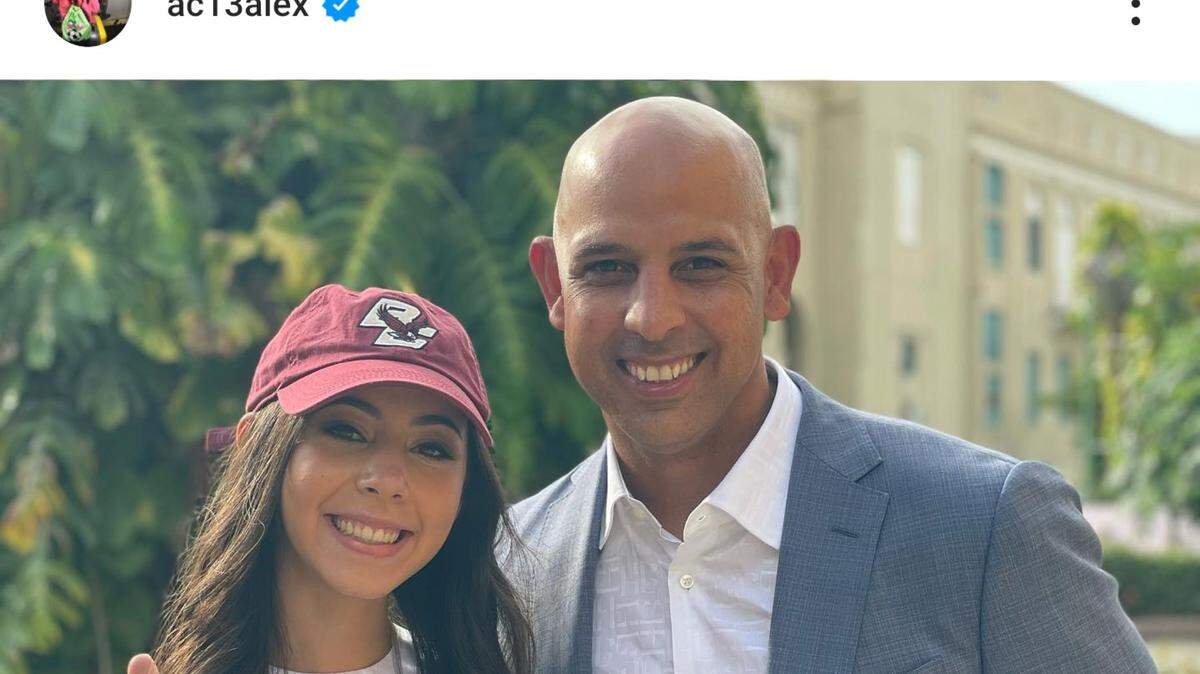 alex cora with daughter camila