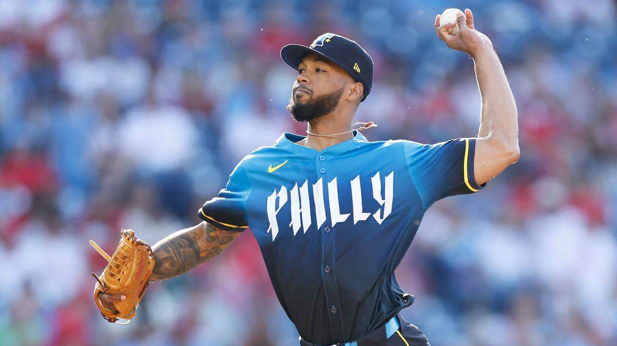 Philadelphia Phillies pitcher Cristopher Sanchez allowed just three hits in his first MLB complete game, a 2-0 win against the Miami Marlins at Citizens Bank Park on Friday, June 28, 2024, in Philadelphia. (Yong Kim/The Philadelphia Inquirer/TNS)