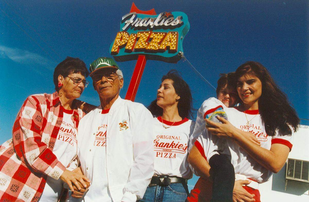 Frankie’s Pizza in Westchester in 2005, with the family who owns it celebrating at the time 50 years in business.