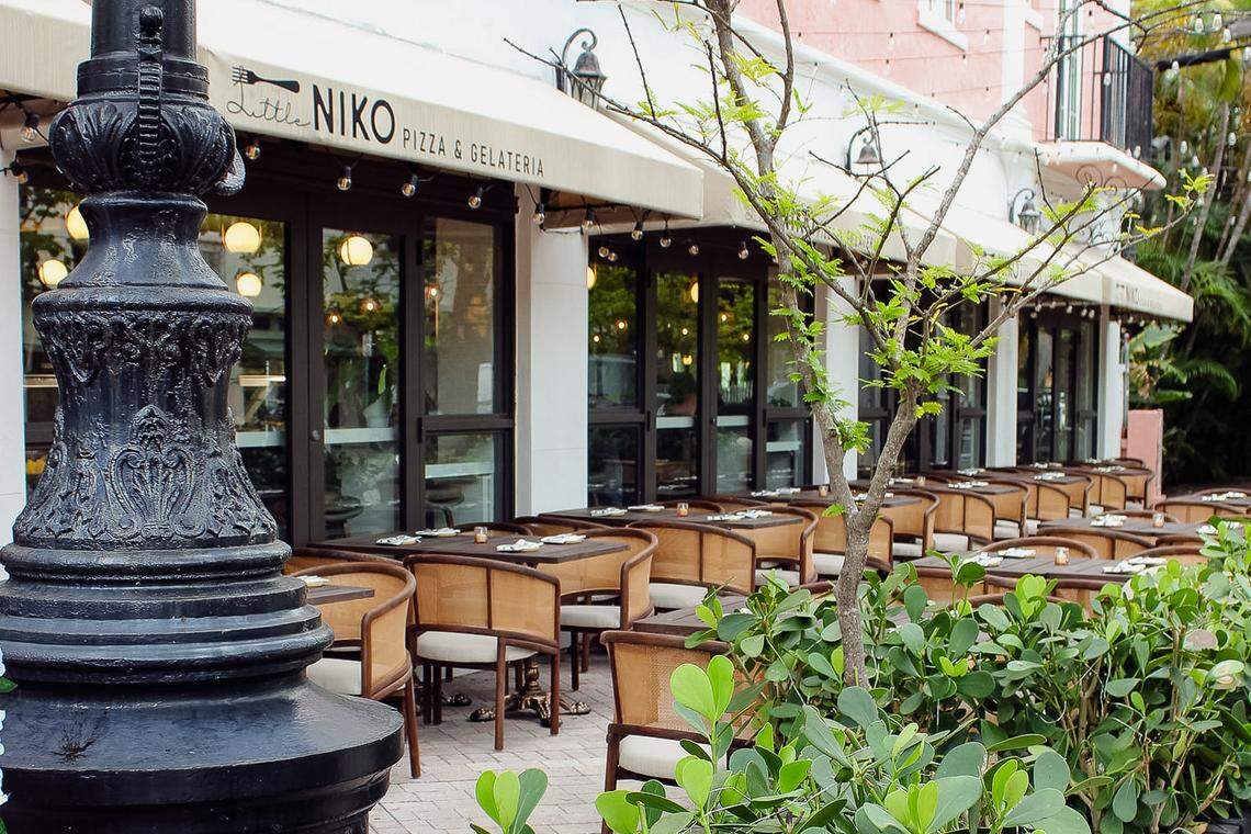 The new Little Niko restaurant in Miami Beach has indoor and outdoor seating.