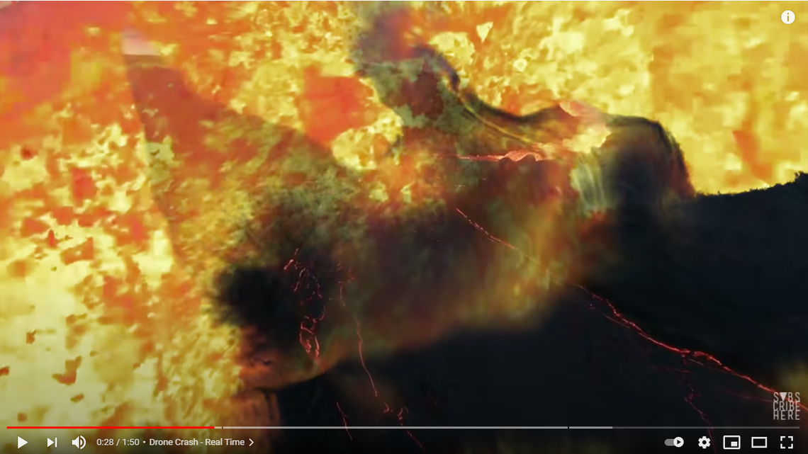 The video, shared on YouTube, is a 30-second recording of what the drone saw as it climbed the summit of Iceland’s latest erupting volcano, named Fagradalsfjall.