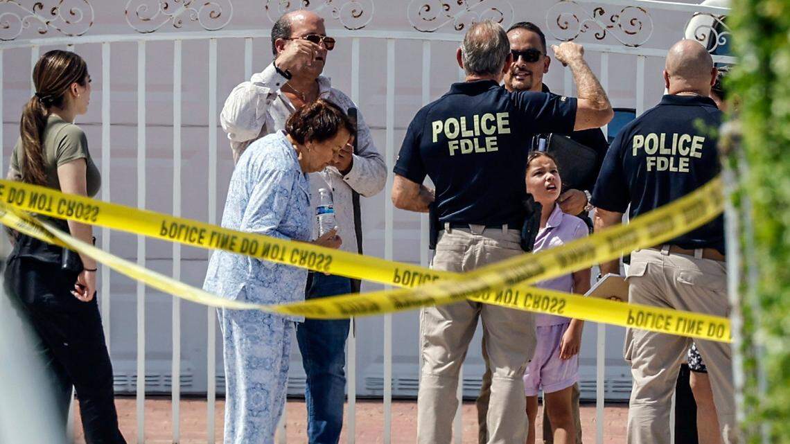 Hialeah, July 19, 2024 - Hialeah Police and the Florida Department of Law Enforcement work the scene at West 53rd Street and Fifth Avenue in Hialeah, Florida, where Hialeah police shot and killed a man who they say was armed and involved in a domestic dispute.