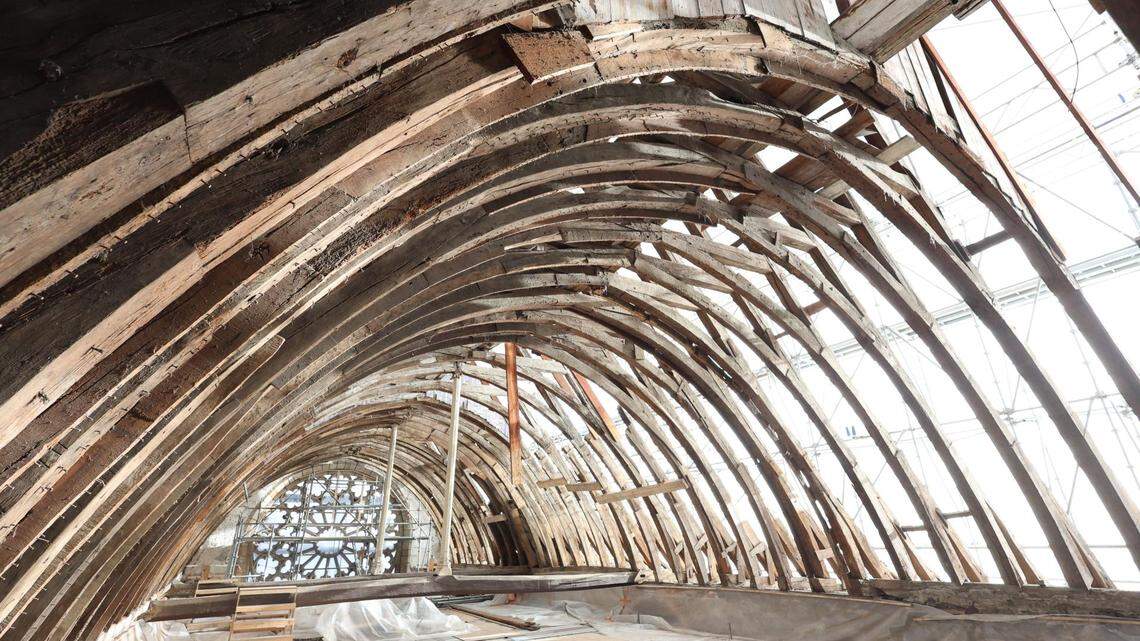 Restorations in a 13th-century church revealed paint and symbols previously undiscovered in France.