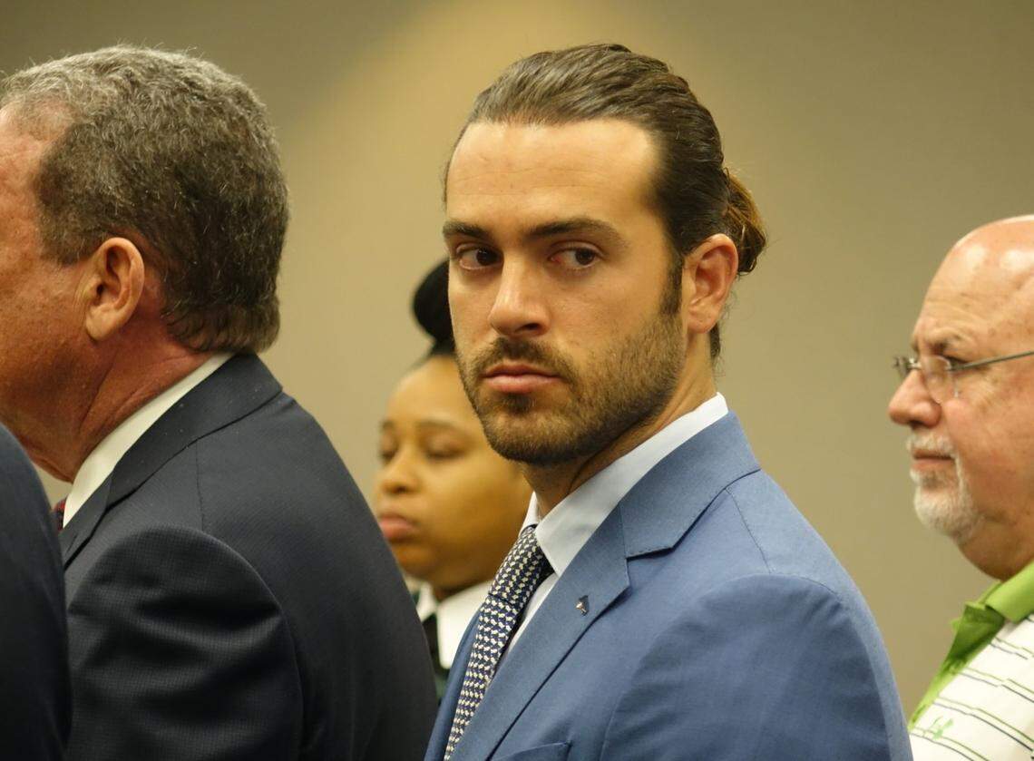 Mexican telenovela star Pablo Lyle appeared in Miami-Dade circuit court on April 8. Prosecutors say Lyle fatally punched a motorist during a road-rage incident on March 31.