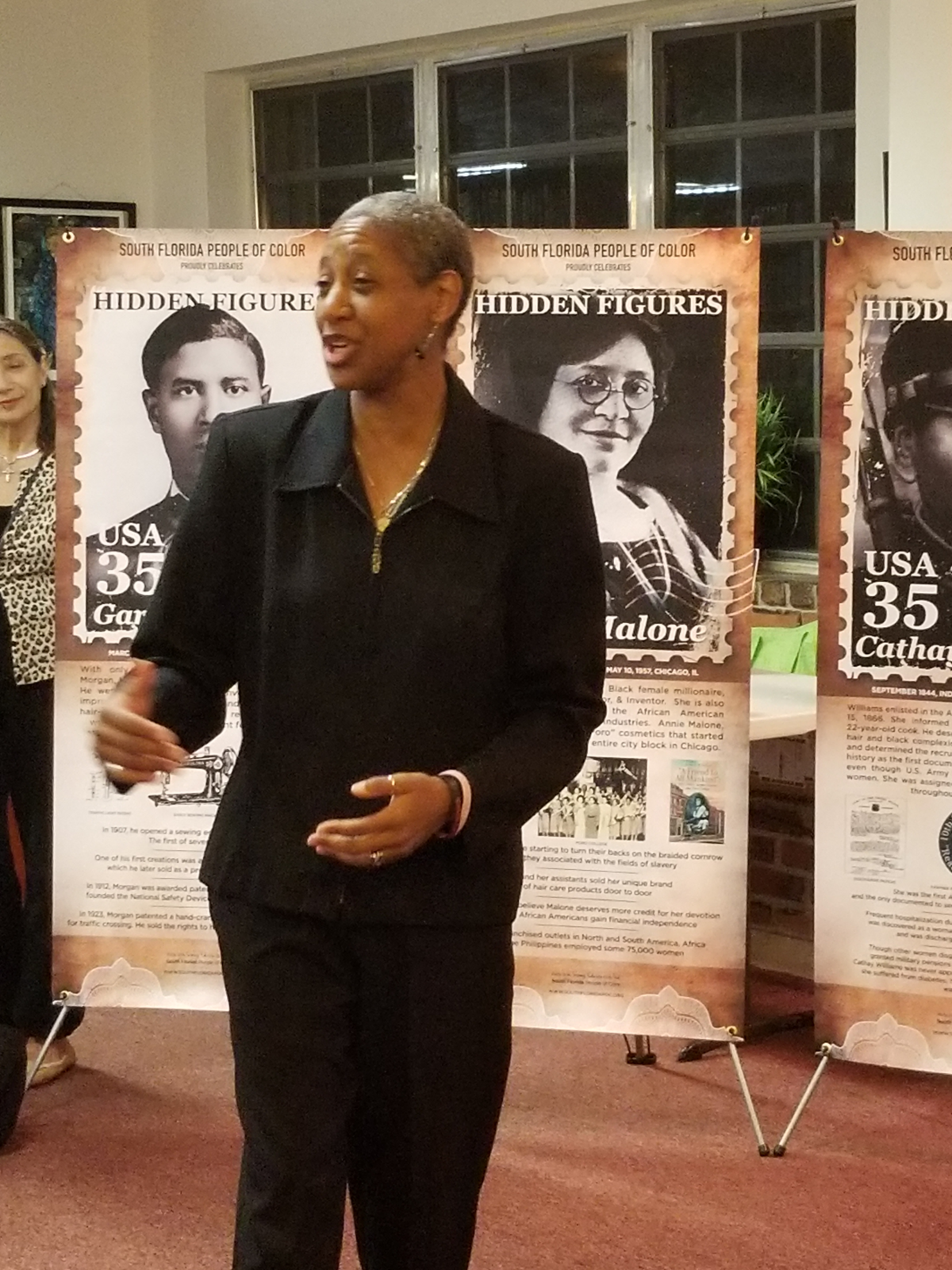 Spoken-word artist Rebecca ‘Butterfly’ Vaughns at the Brockway Memorial Library in February 2018.