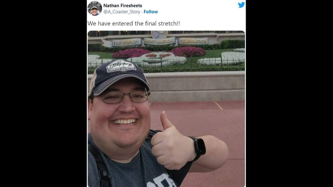 Nathan Firesheets completed the Disney Global Ride Challenge after going to all 12 Disney theme parks worldwide in 12 days.