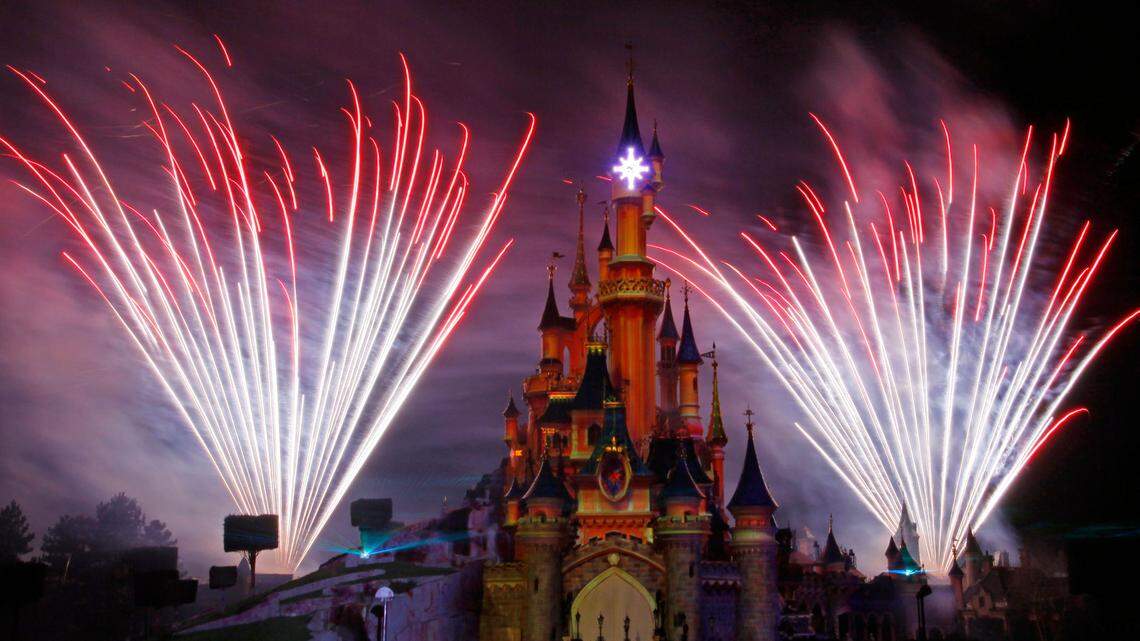 Disneyland Paris announced Minnie Mouse’s new outfit, designed by Stella McCartney, in celebration of the park’s 30th Anniversary and Women’s History Month. (AP Photo/Michel Spingler)