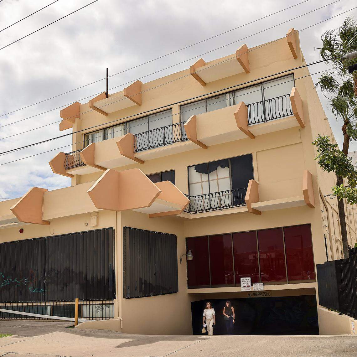 Tour participants exist the underground garage of the Tunnel Projects, a multifaceted art space dedicated to supporting local artists on Saturday, April 11, 2026, in Little Havana, Miami, Florida.