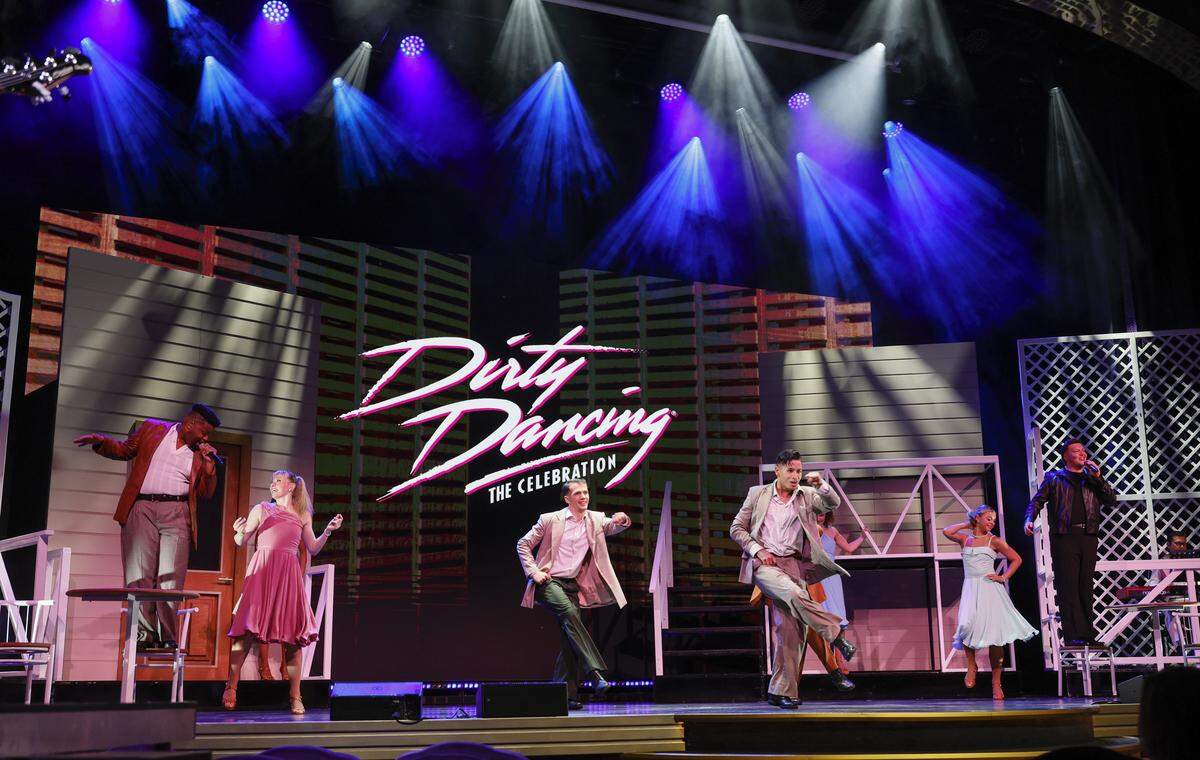 Dirty Dancing performance in the Teatro Carlo Felice on MSC Poesia docked at PortMiami in Miami, Florida, on Wednesday, April 22, 2026. Built in 2008, it underwent refurbishment this year. This winter, it will be based at PortMiami heading on trips to the Caribbean.