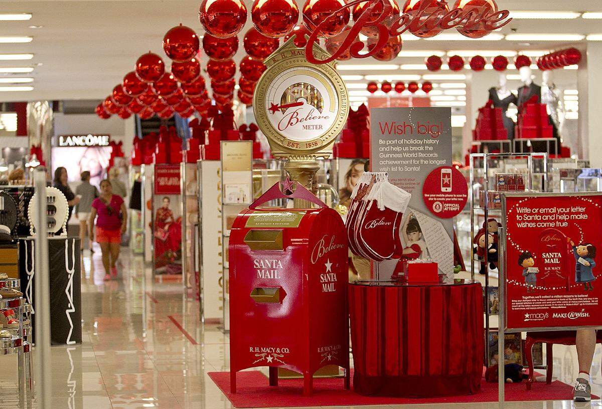A Macy’s holiday display at Aventura Mall on Monday November 24, 2014.