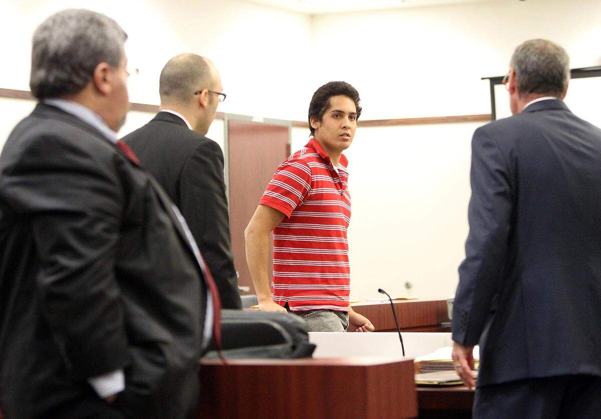 Arcadio Hernandez walks out of the courtroom during a morning recess in his 2013 civil trial in which he sought damages against Morton Plant North Bay Hospital, a physician and physician’s assistant, and the companies contracted to do work in the ER by the hospital. Hernandez claimed he was disabled because of a misdiagnosis at a hospital emergency room. According to court documents, Hernandez, then 17, was suffering severe pain in and around his eye and was diagnosed with conjunctivitis, commonly known as pink eye. Hernandez’s lawyer, Steven Deutsch, right, said Hernandez had a brain bleed and was permanently disabled as a result of the misdiagnosis.