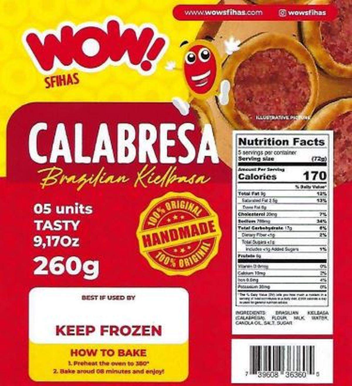 Wow Sfihas Calabresa Brazilian Kielbasa